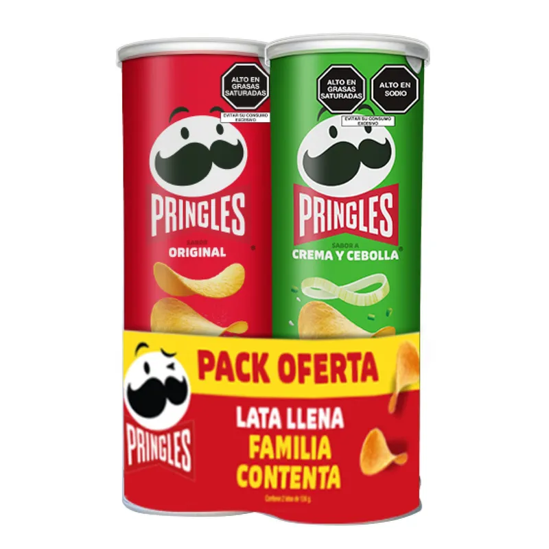 PRINGLES - Pack Pringles Original + Crema y Cebolla 124 g