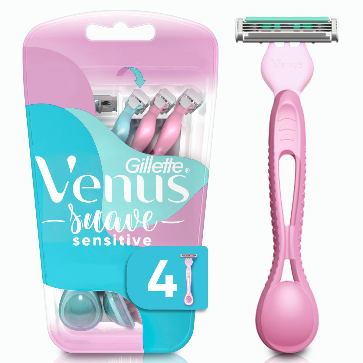 VENUS - Afeitadora Venus Suave Sensitive Empaque 4 Und
