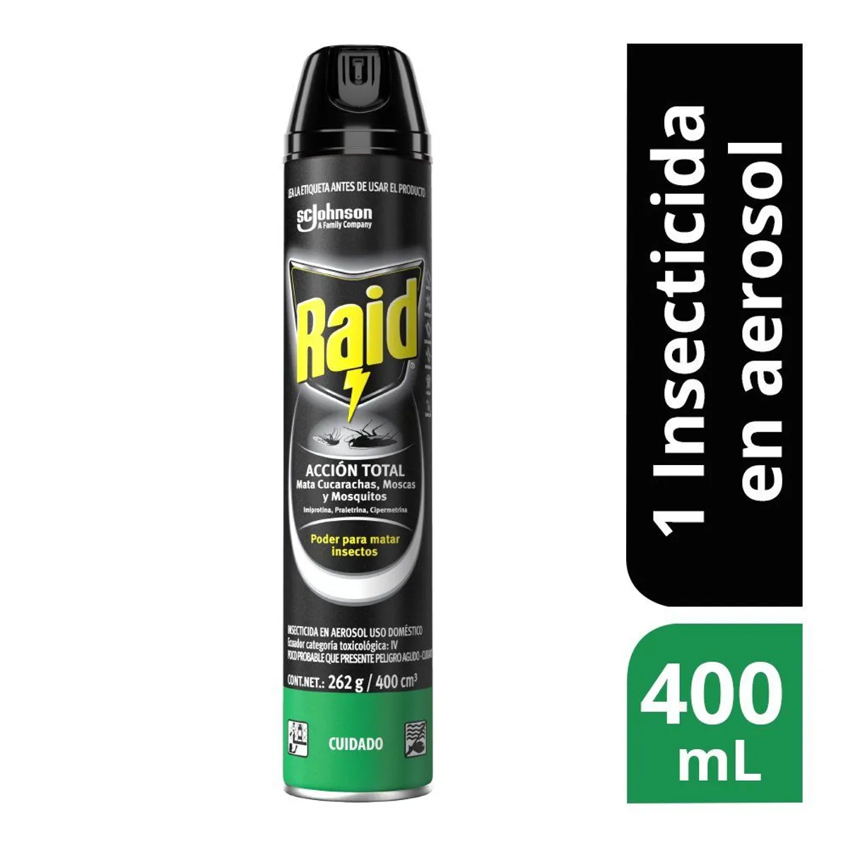 RAID - Insecticida en Spray Raid Acción Total Envase 400 mL