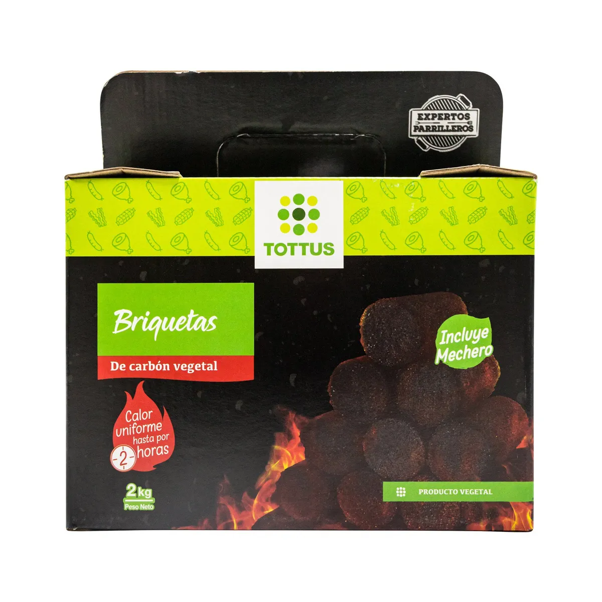 TOTTUS - Briquetas de Carbón Tottus Caja 2 Kg
