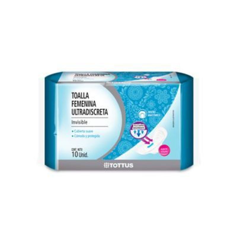 TOTTUS - Toallas Higiénicas Tottus Ultradiscreta Invisible Empaque 10 Und