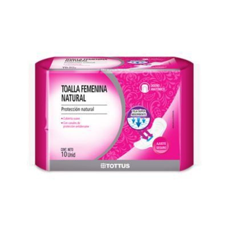 TOTTUS - Toallas Higiénicas Tottus Protección Natural Empaque 10 Und