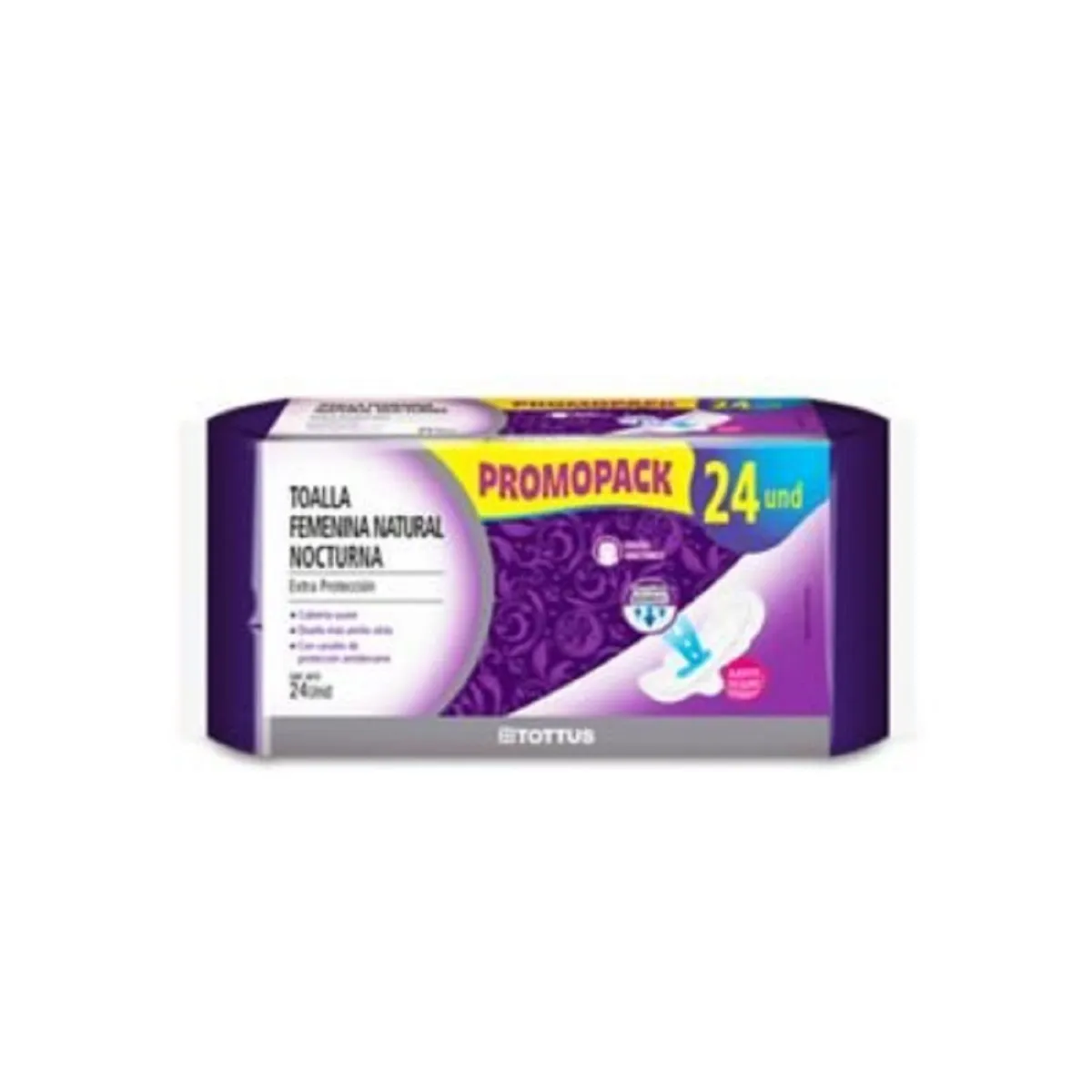 TOTTUS - Toallas Higiénicas Tottus Nocturnas Naturales Empaque 24 Und
