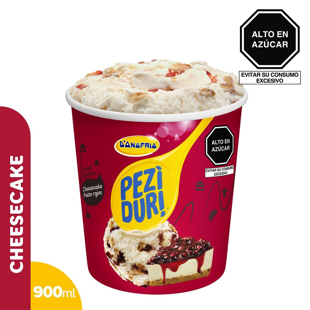 DONOFRIO - Helado Donofrio Peziduri Cheesecake Frutos Rojos Pote 900 mL