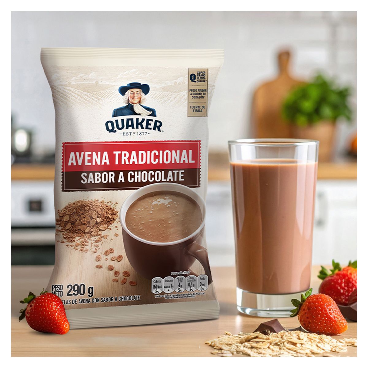 QUAKER - Avena Quaker Tradicional Chocolate Bolsa 290 g