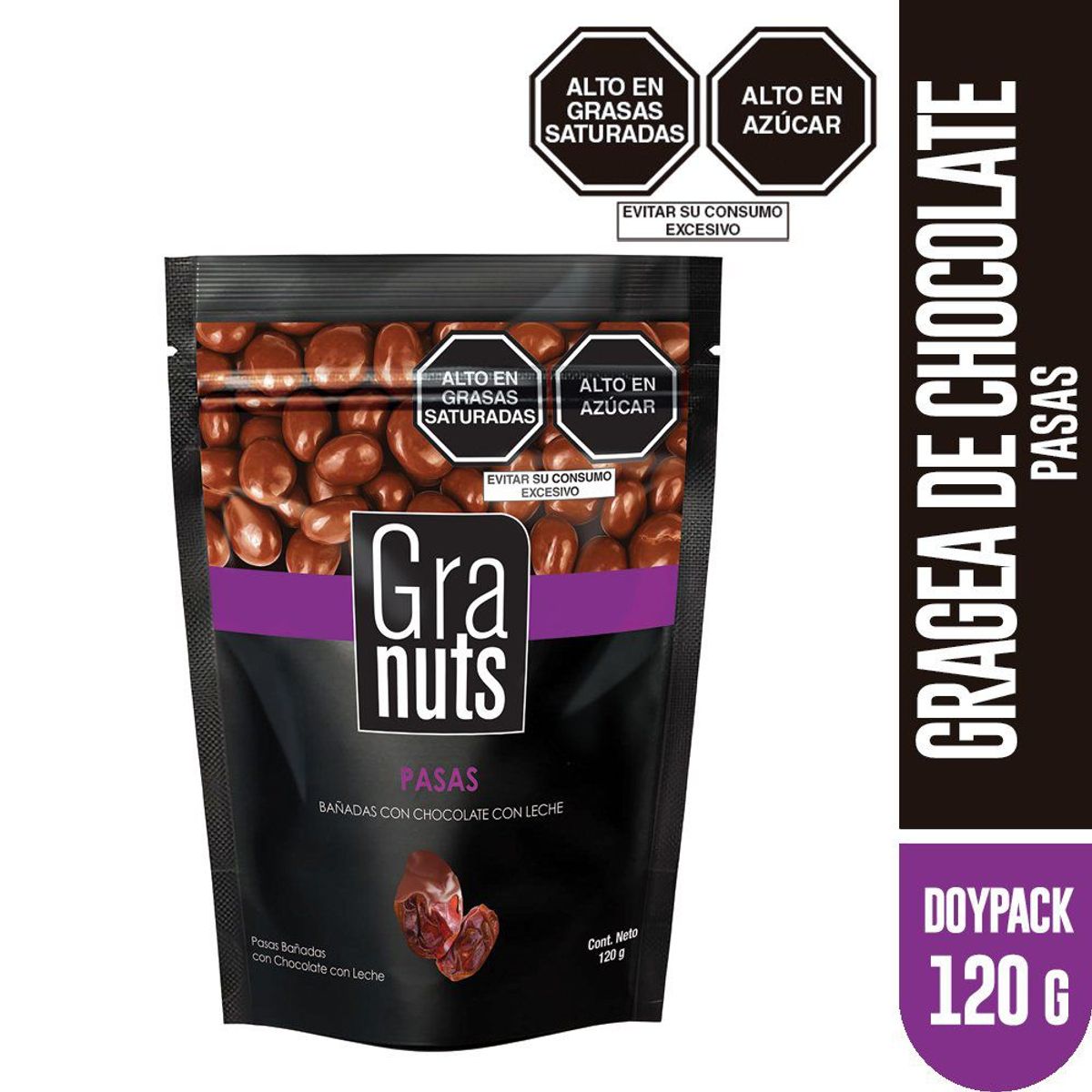 GRANUTS - PASAS BANADAS CON CHOCOLATE X 120GR