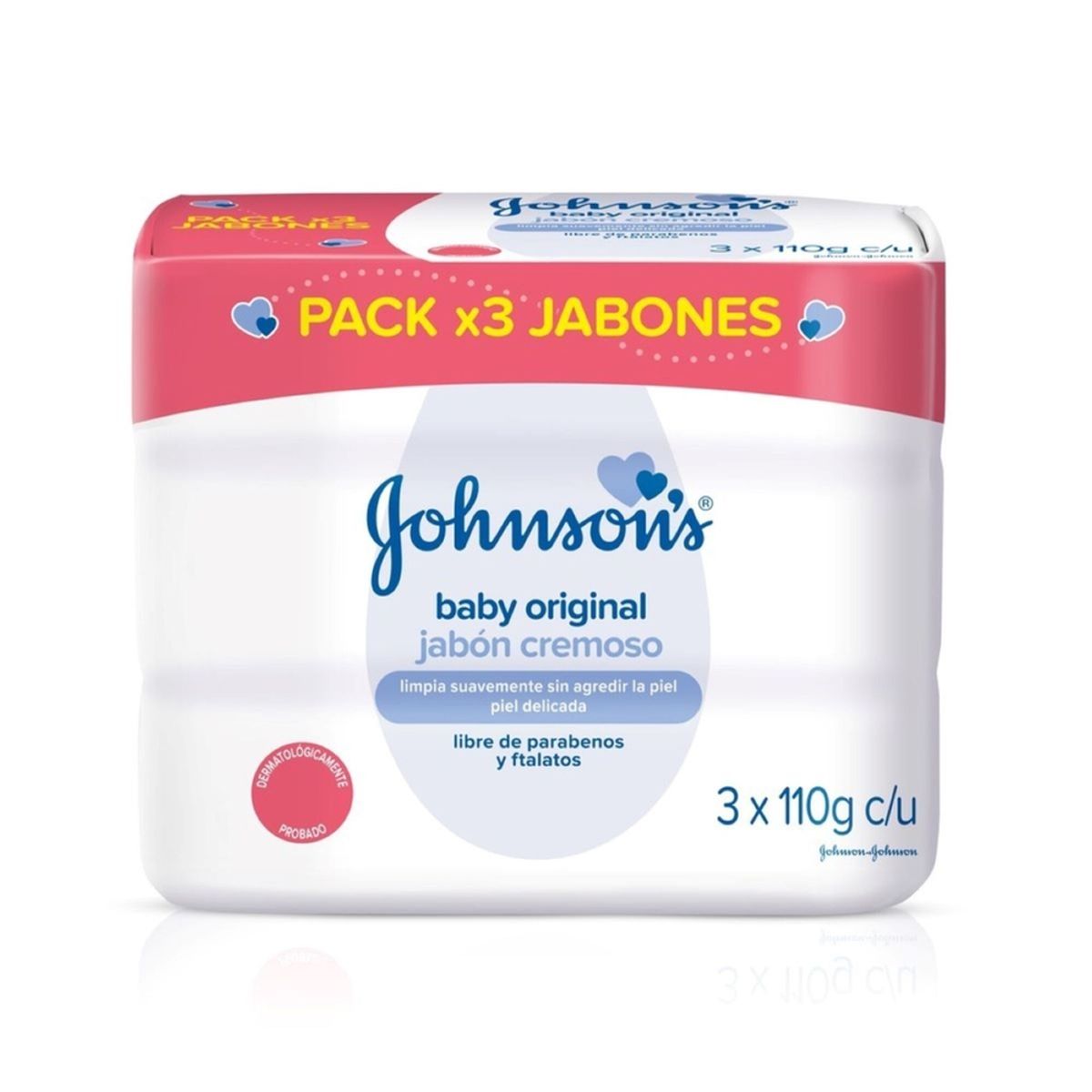 JOHNSONS BABY - Jabón en Barra Bebé Johnsons Original Tripack Caja 330 g