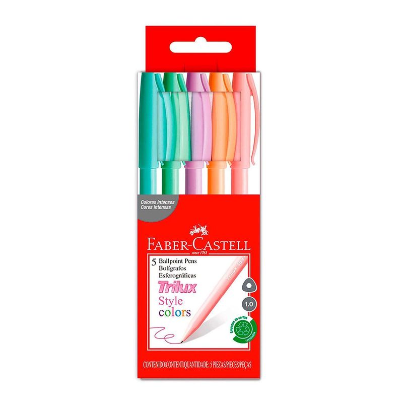 FABER CASTELL - Bolígrafo Trilux Style M Pet X5