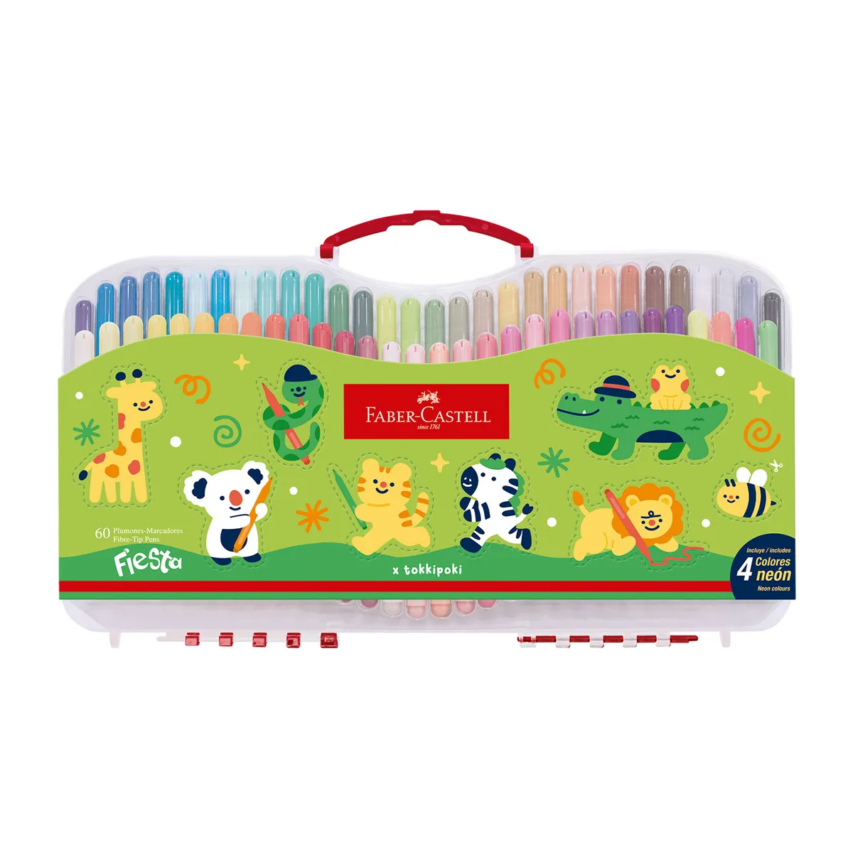 FABER CASTELL - Plumones Faber Castell Fiesta 45 Estuche 60 Und