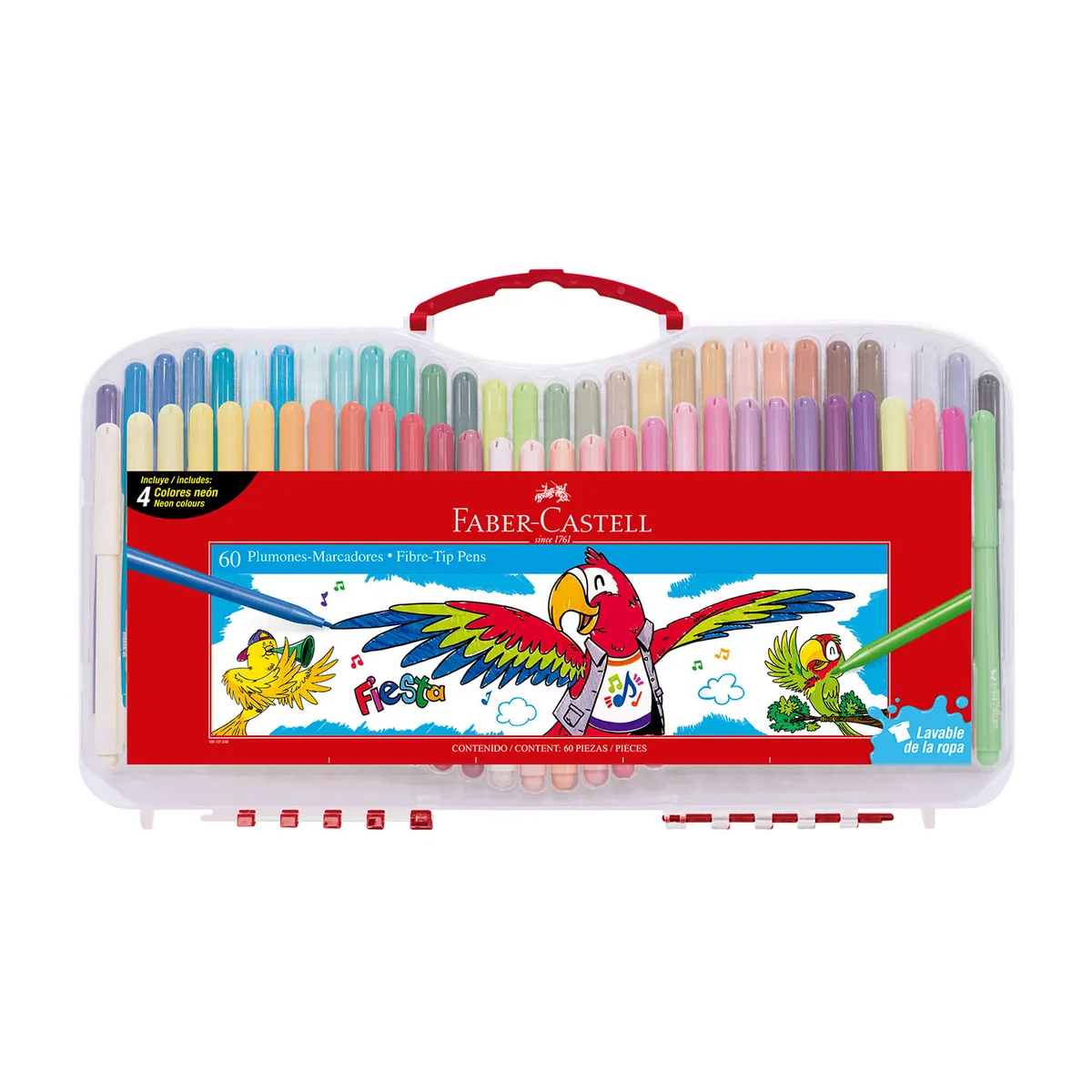 FABER CASTELL - Plumones Faber Castell Fiesta 45 Estuche 60 Und