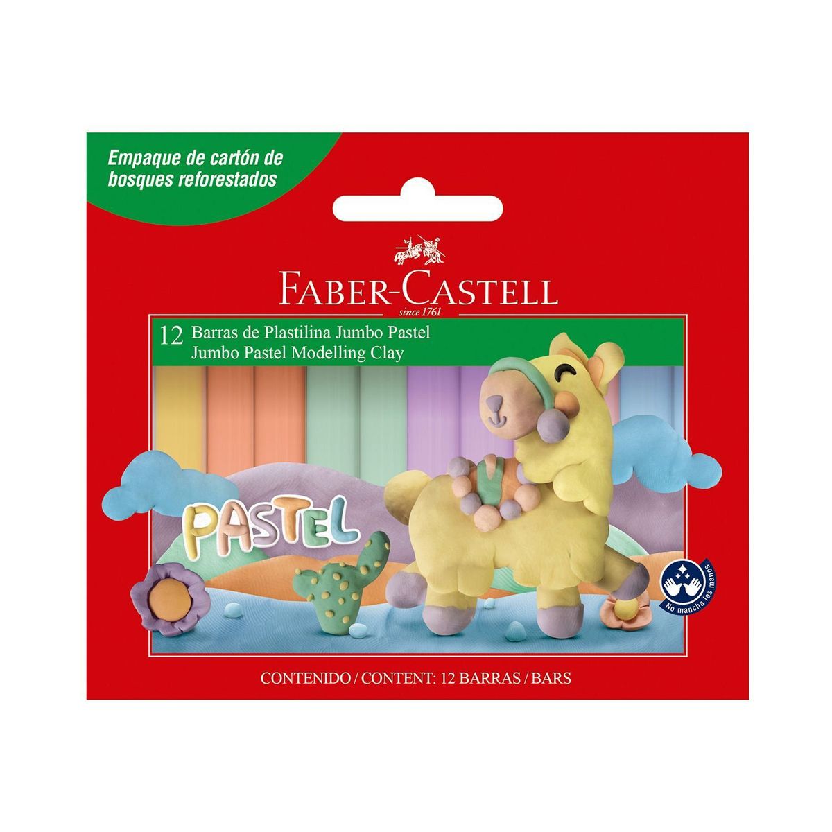 FABER CASTELL - Plastilina Faber Castell Jumbo Pastel Caja 12 Und