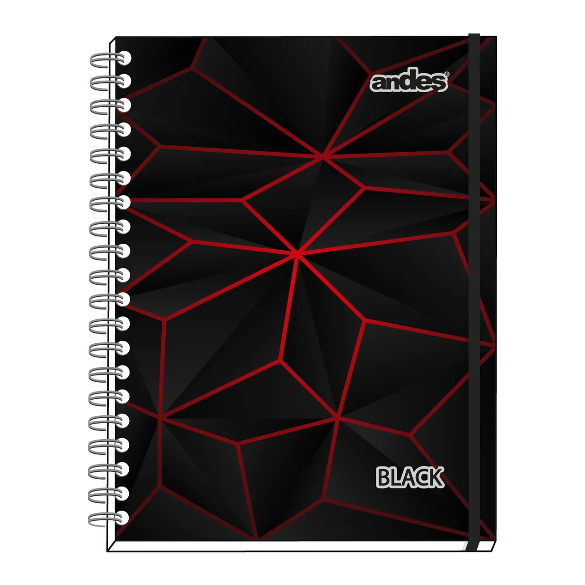 ANDES - Cuaderno Espiral Andes Cuadriculado Tapa Dura Black A4 160 Hojas