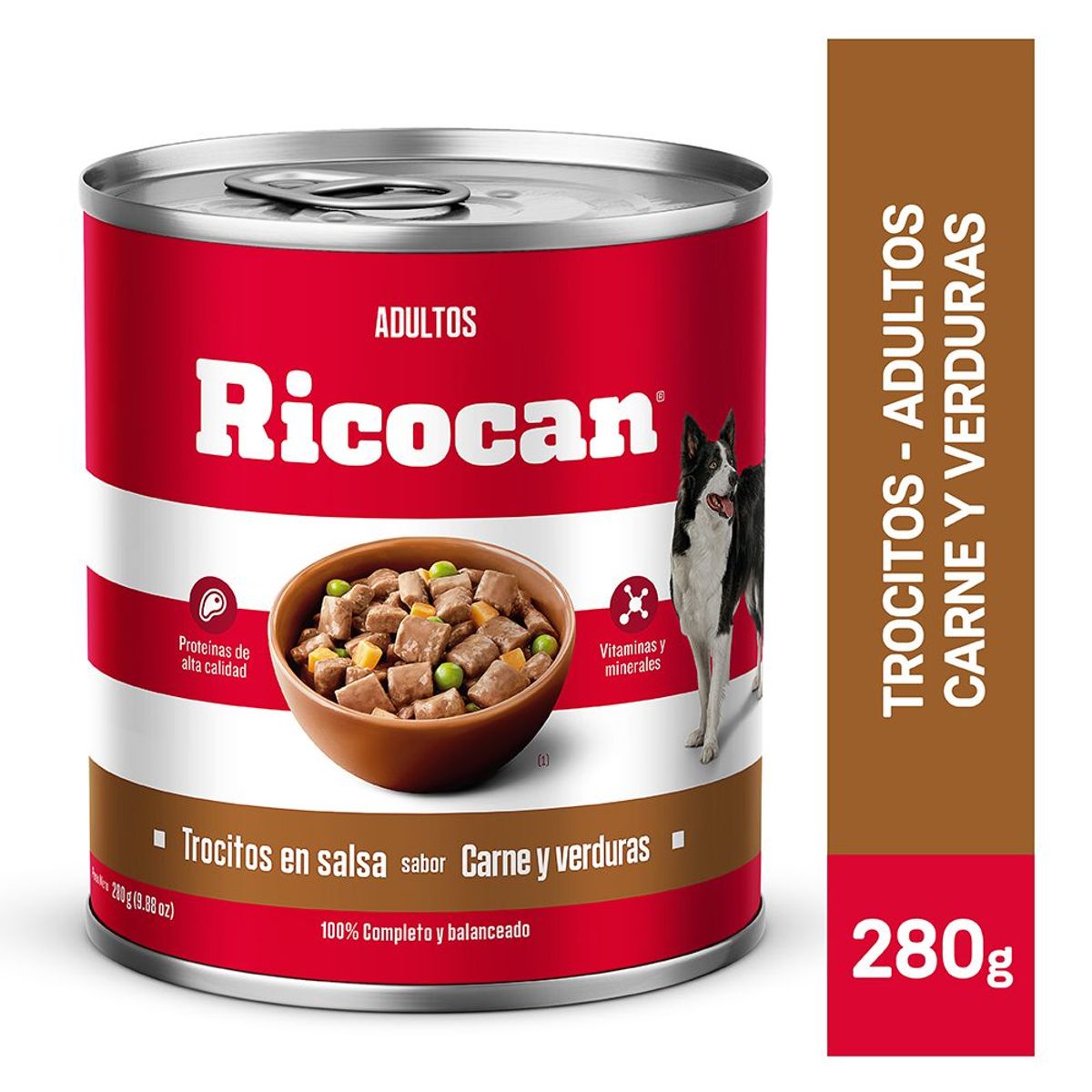 RICOCAN - Alimento Húmedo Perros Adultos Ricocan Trocitos Carne y Verduras Lata 280 g