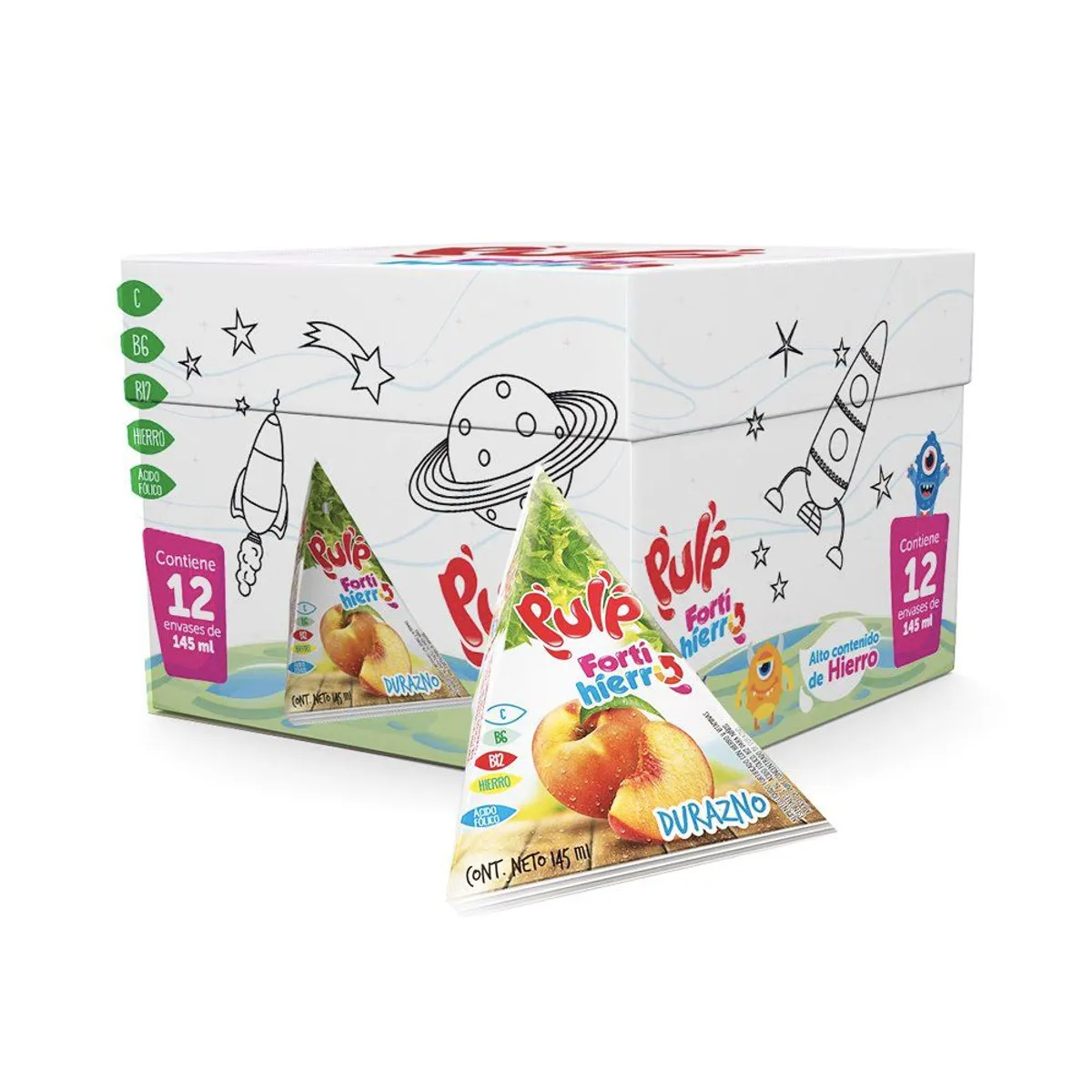 PULP - Bebida Pulp Forti Hierro Pack 12 Cajas 145 mL