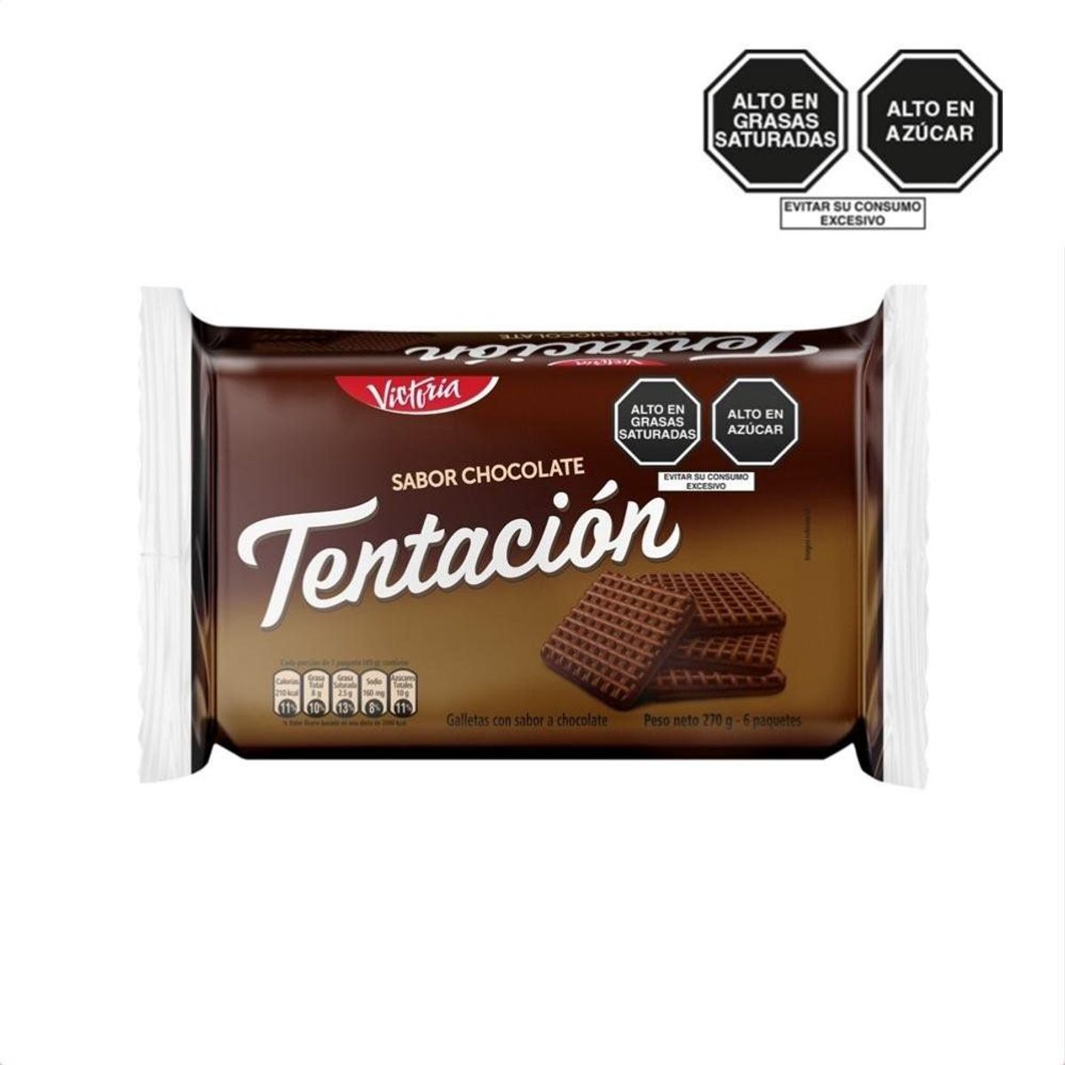 VICTORIA - Galleta Tentación Sabor Chocolate 6 Unidades