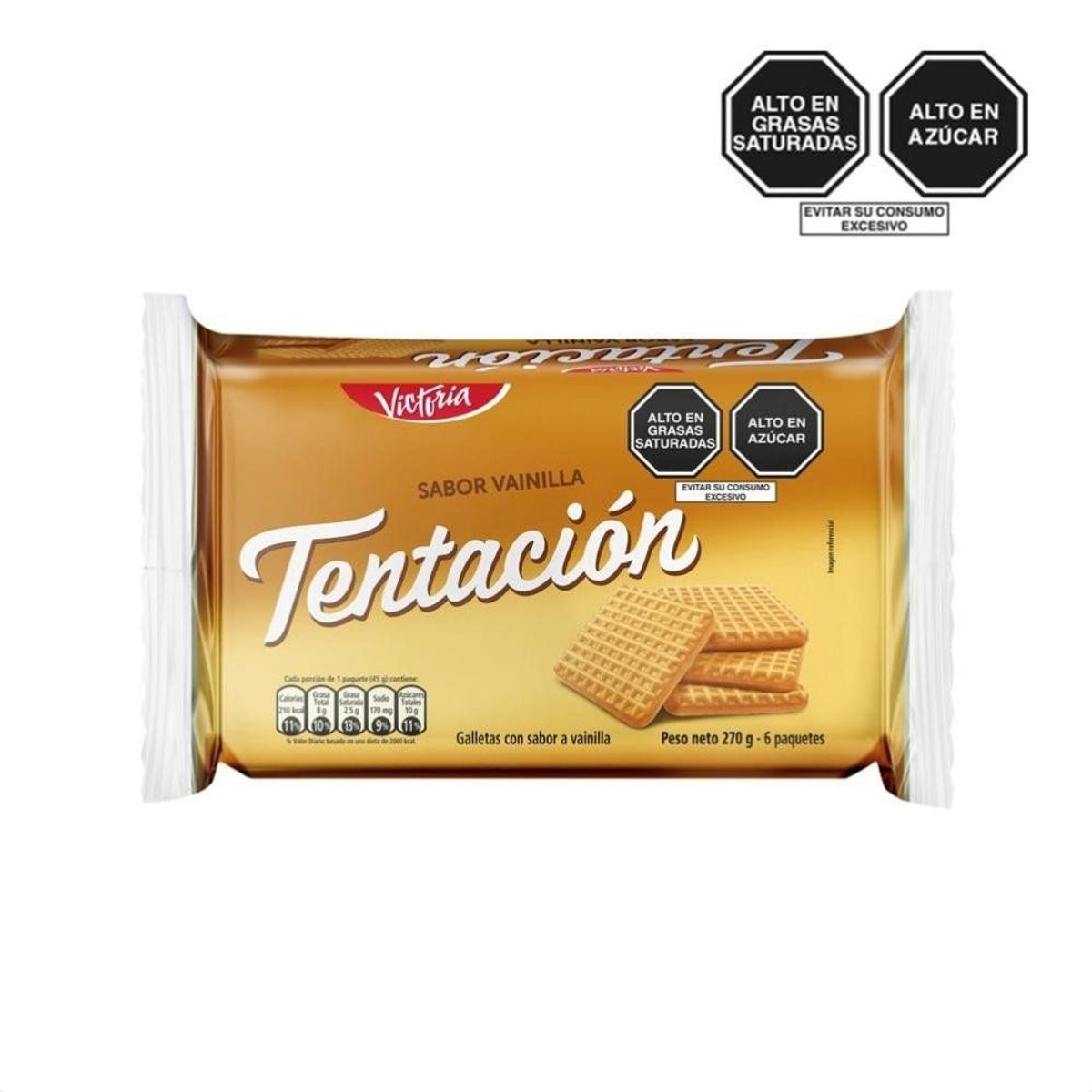 VICTORIA - Galleta Tentación Sabor Vainilla 6 Unidades