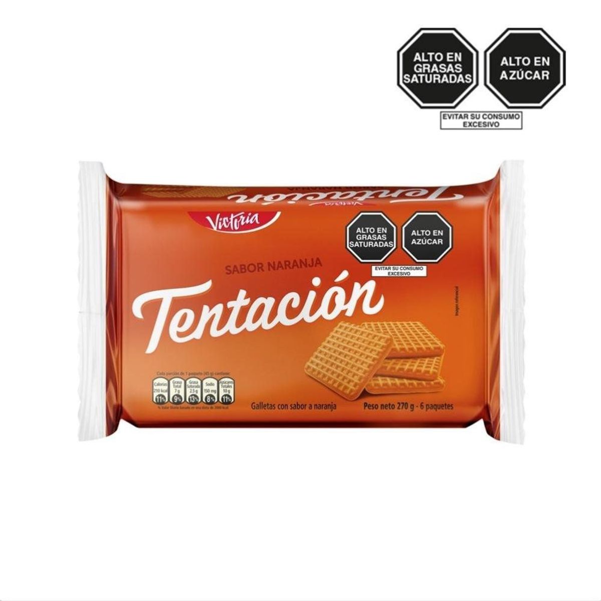 VICTORIA - Galleta Tentación Sabor Naranja 6 Unidades