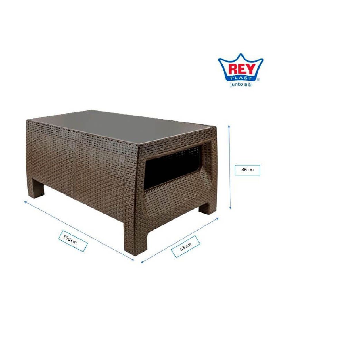 REYPLAST - Mesa Centro Tavarua 100X 50Cm Ratan C