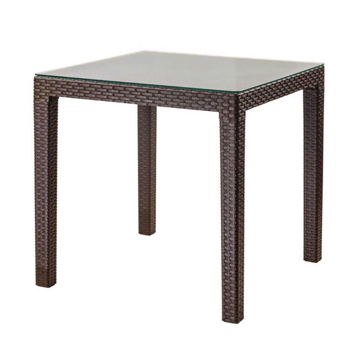 REYPLAST - Mesa Tavarua 75 X 75 Mod Ratan Con Vidrio Templad