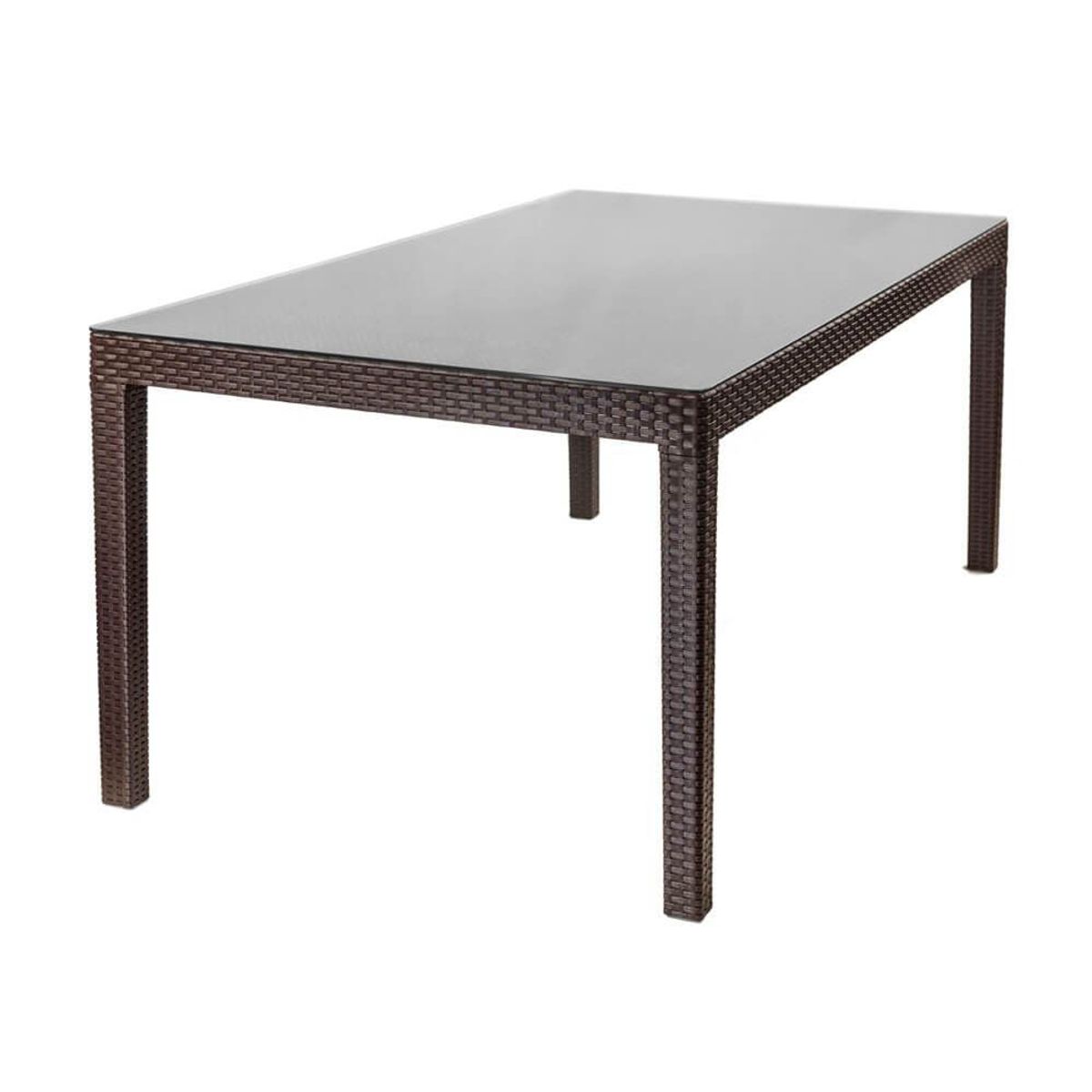 REYPLAST - Mesa Tavarua 180 X 95 Mod Ratan Con Vidrio Templ