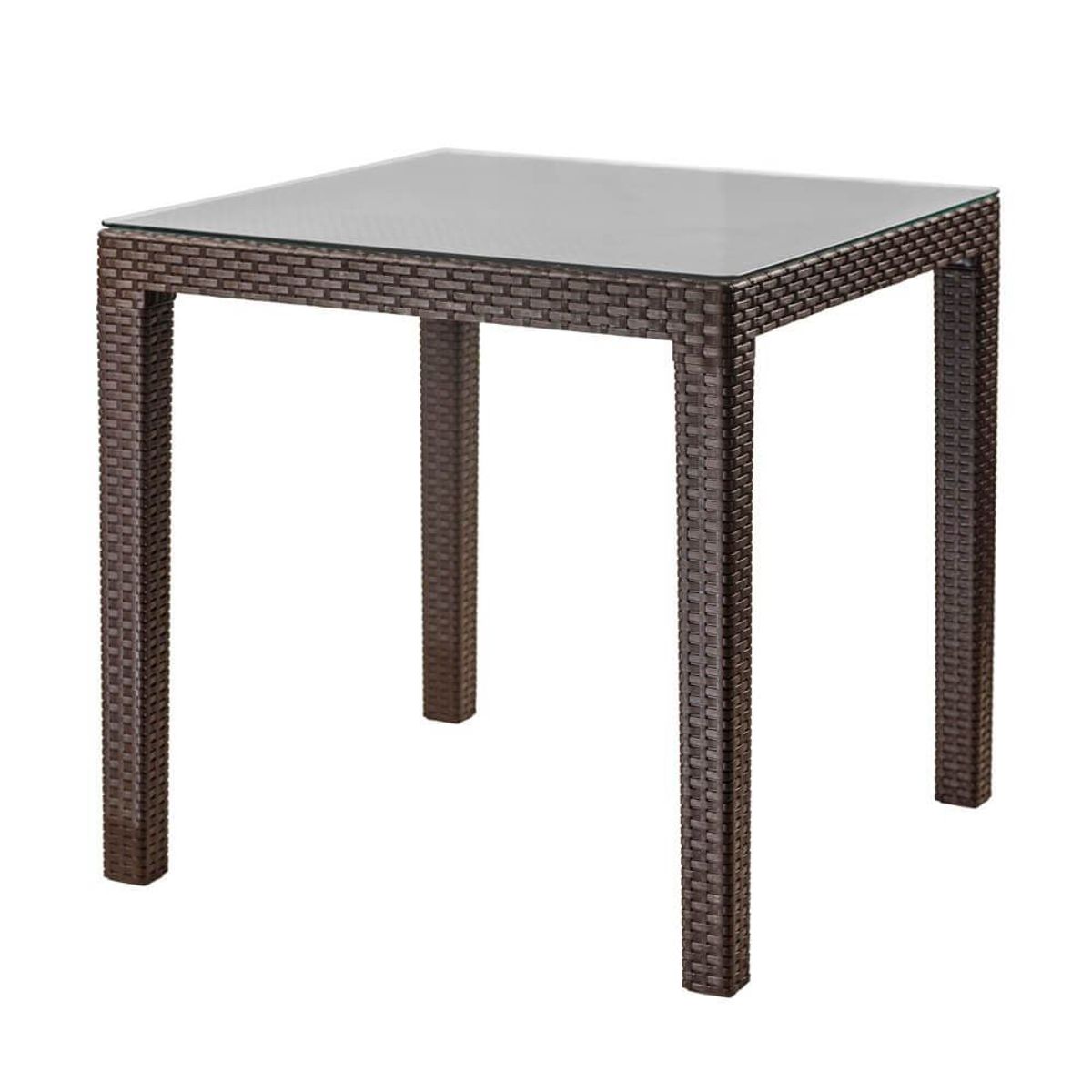 REYPLAST - Mesa Tavarua 95 X 95 Mod Ratan Con Vidrio Templa