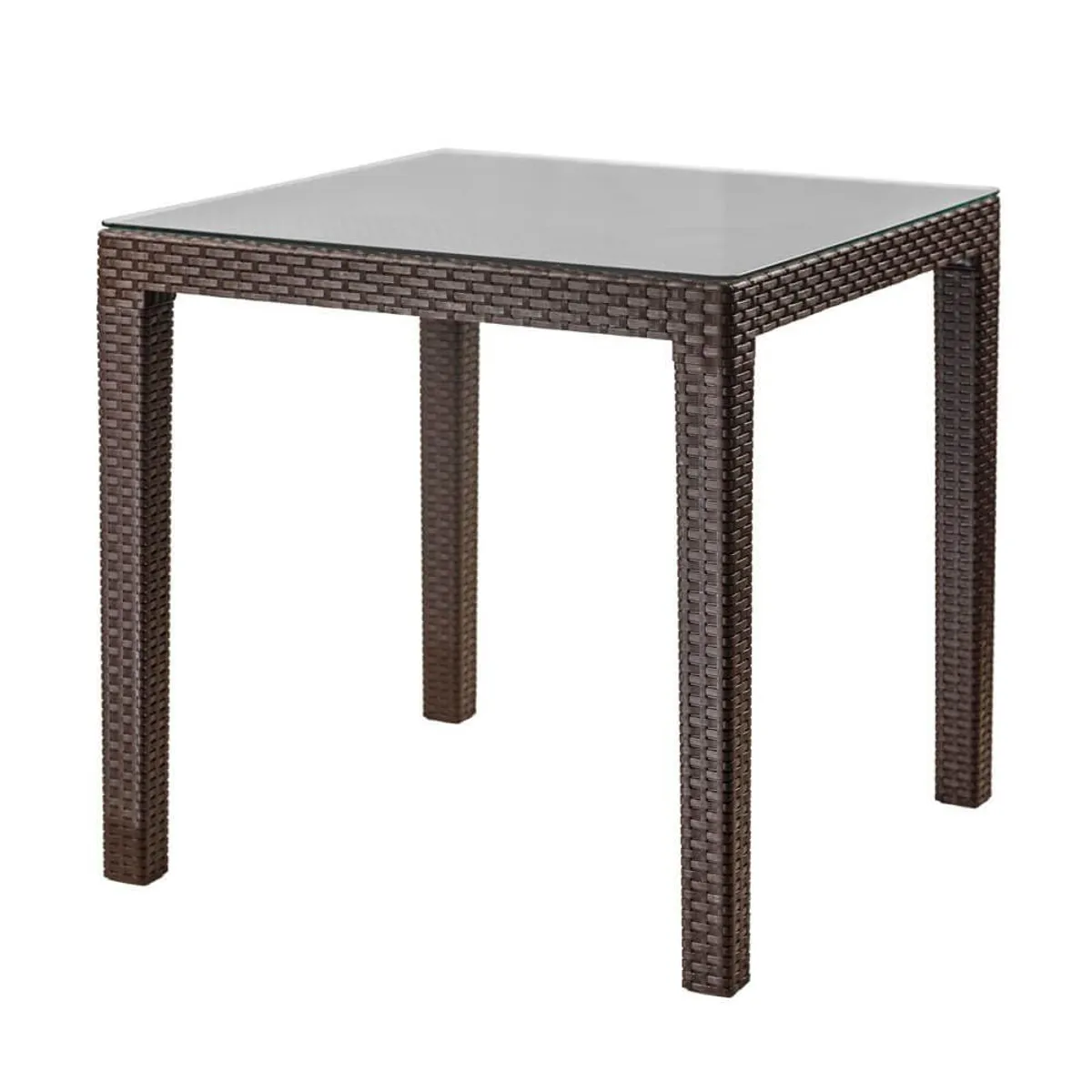 REYPLAST - Mesa Tavarua 95 X 95 Mod Ratan Con Vidrio Templa