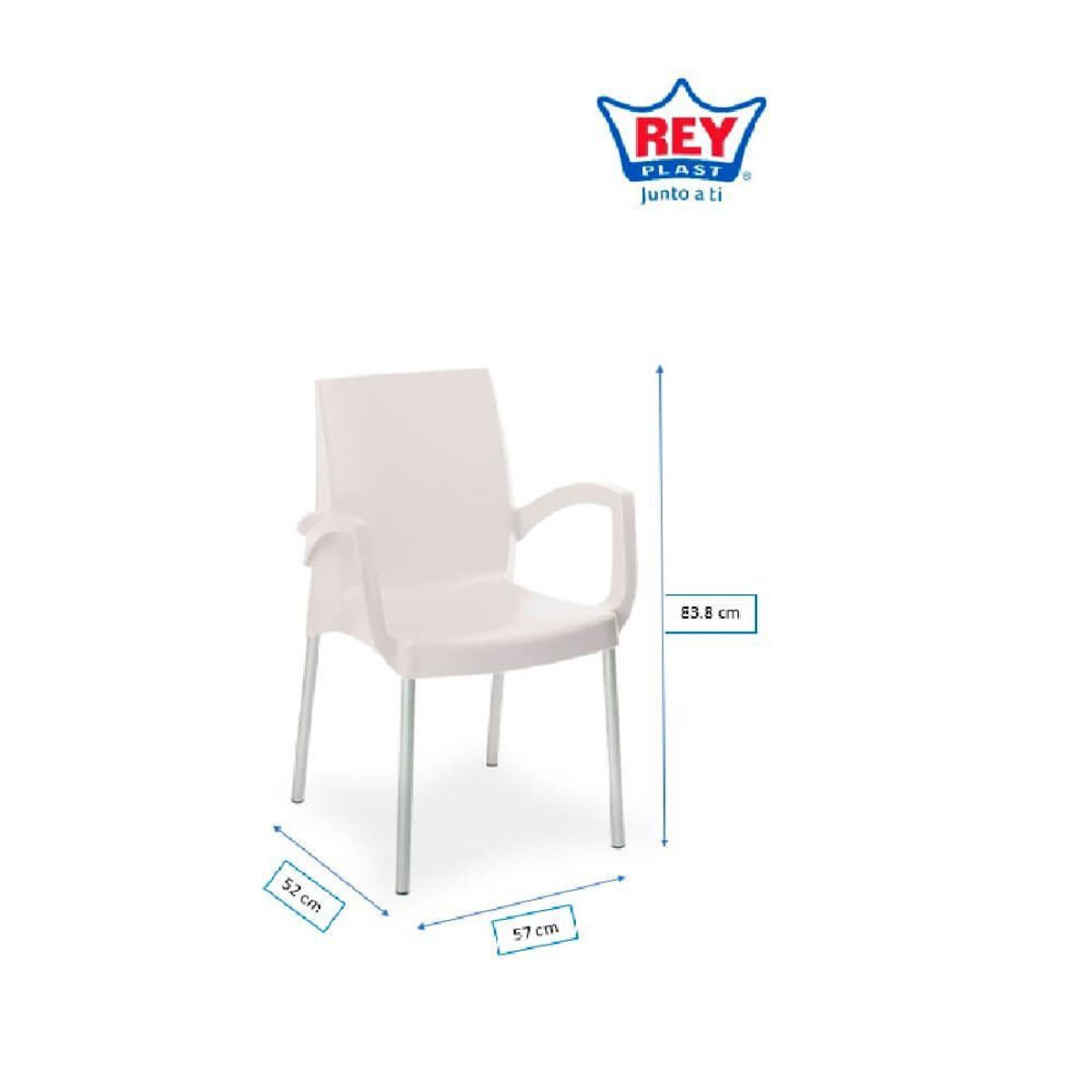 REYPLAST - Silla Ada C Brazo Blanco