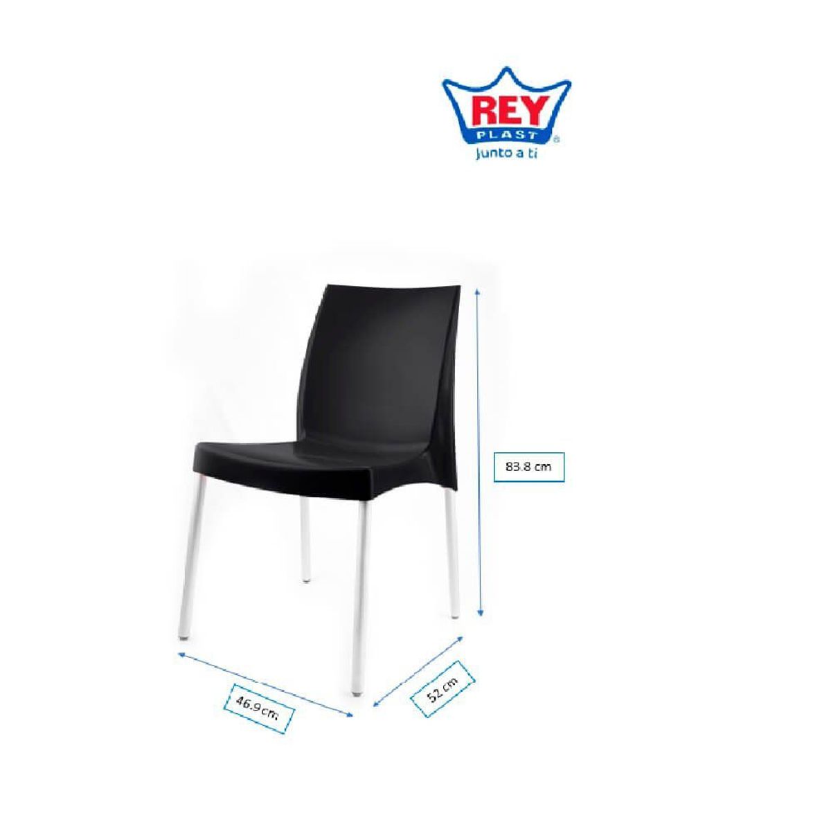 REYPLAST - Silla Ada S Brazo Negro