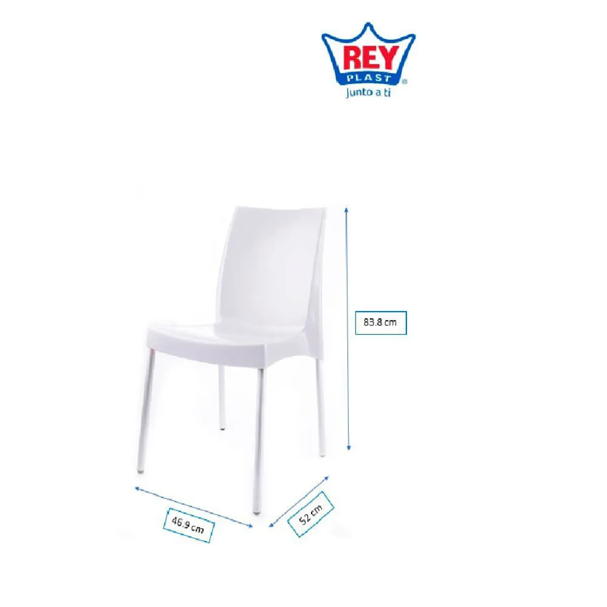 REYPLAST - Silla Ada S Brazo Blanco