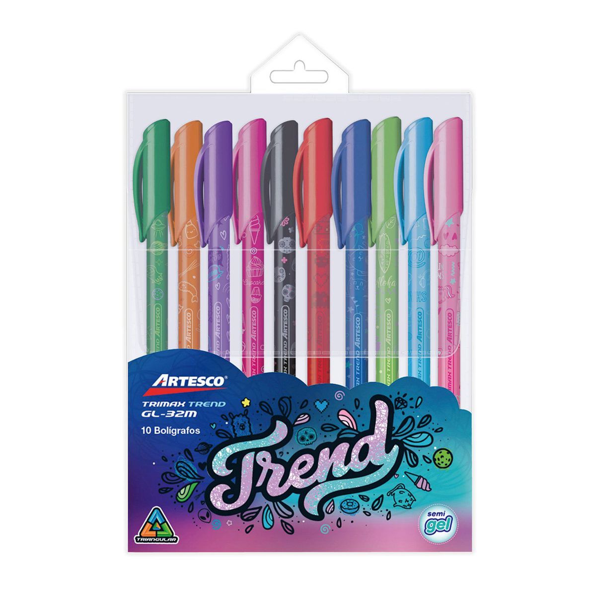 ARTESCO - Estuche Artesco Trimax Trend Semi Gel Estuche 10 Und