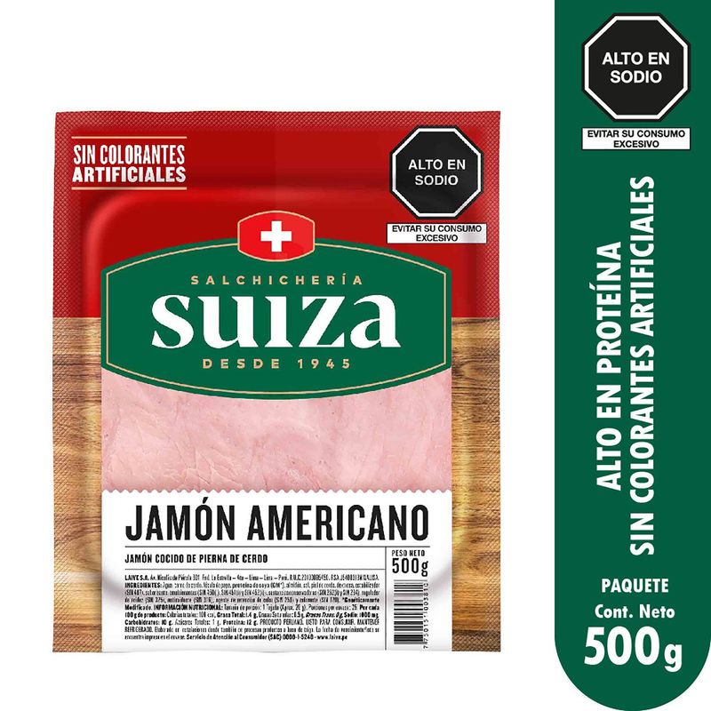 SUIZA - Jamon Americano Suiza X 500 Gr