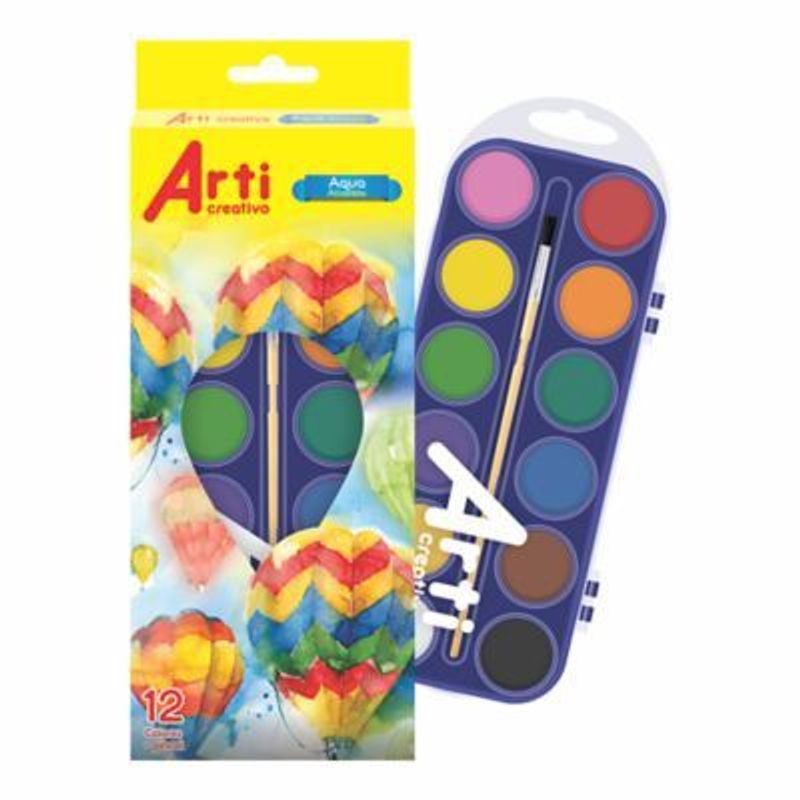 ARTI CREATIVO - Acuarela Colores X12  + Pincel