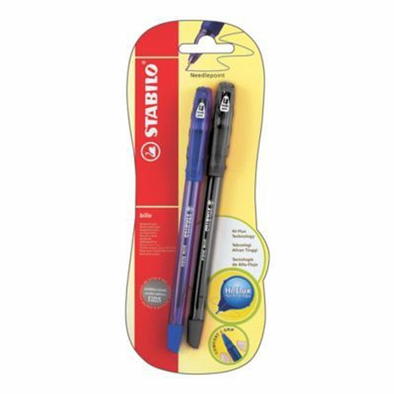 STABILO - Lapicero Stabilo Bille 508N Hi Flux Azul Negro Blíster 2 Und