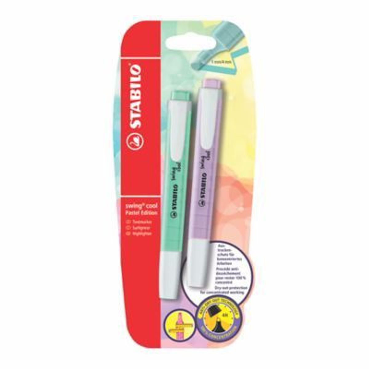 STABILO - Plumón Resaltador Stabilo Pastel Empaque 2 Und