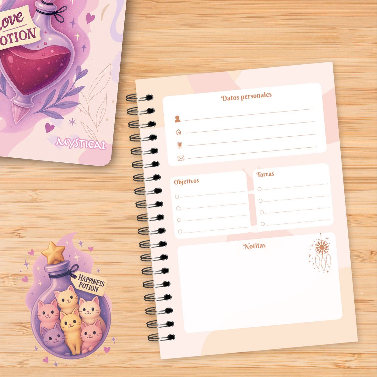 STANDFORD - Cuaderno Espiralado A4 Cuadriculado Mystical 160 Hojas