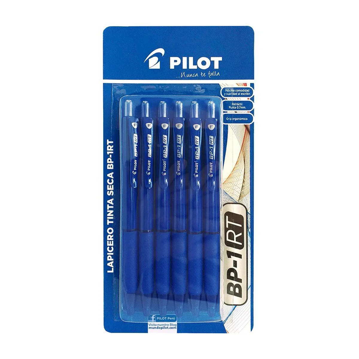 PILOT - Lapicero Pilot Tinta Seca BP 1RT Azul Empaque 6 Und