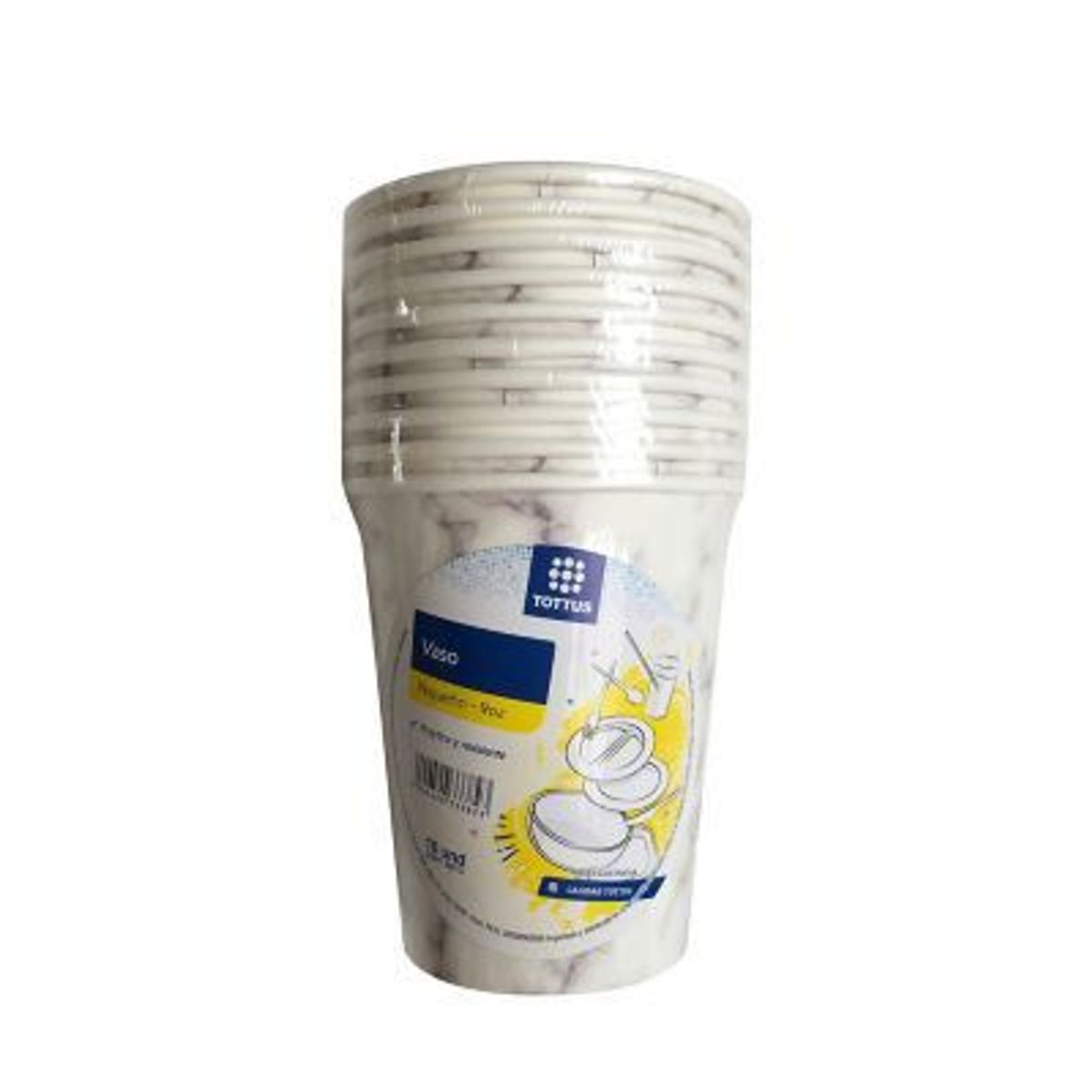 TOTTUS - Vasos de Cartón Tottus 9oz Diseño Mármol Empaque 10 Und