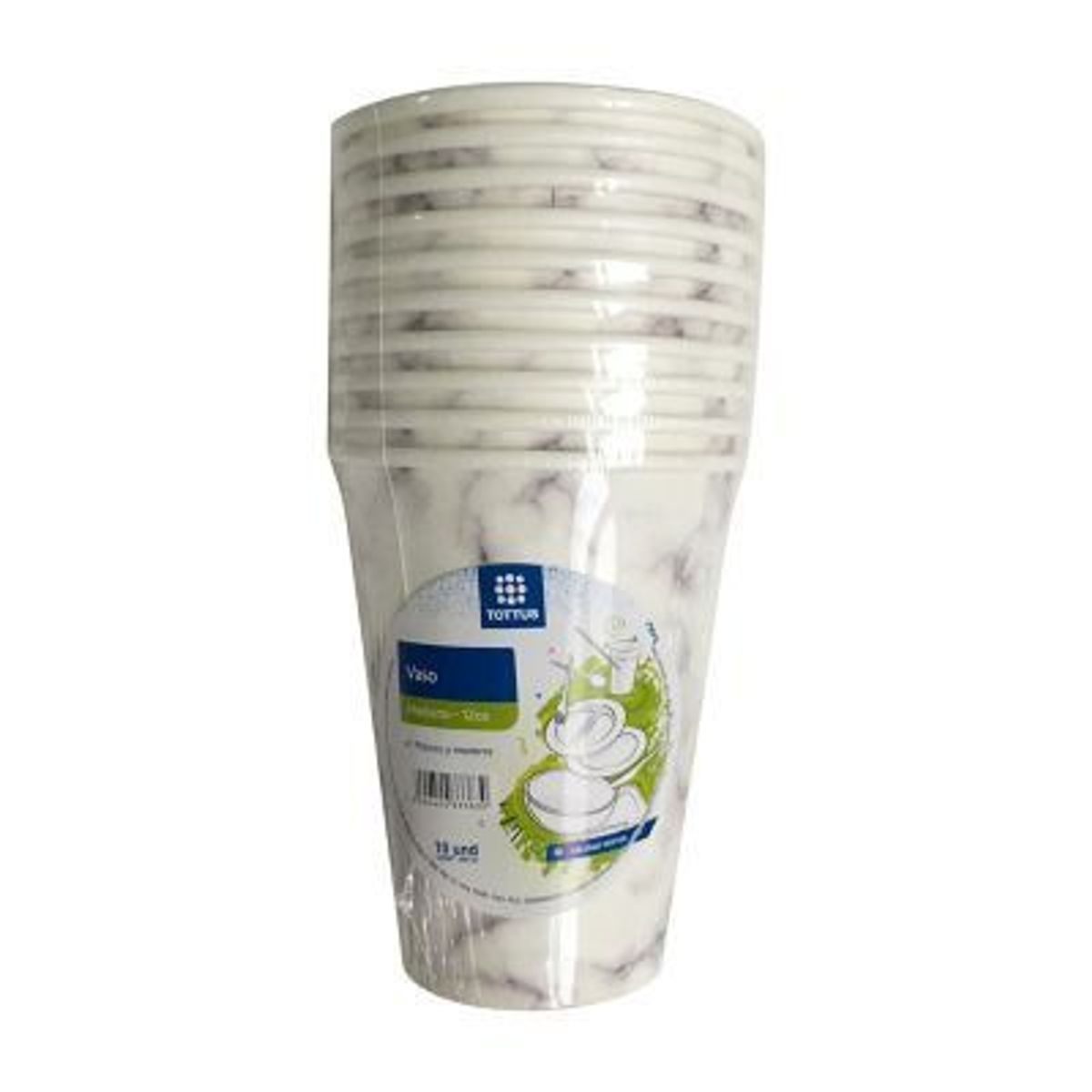 TOTTUS - Vasos de Cartón Tottus 12oz Diseño Mármol Empaque 10 Und