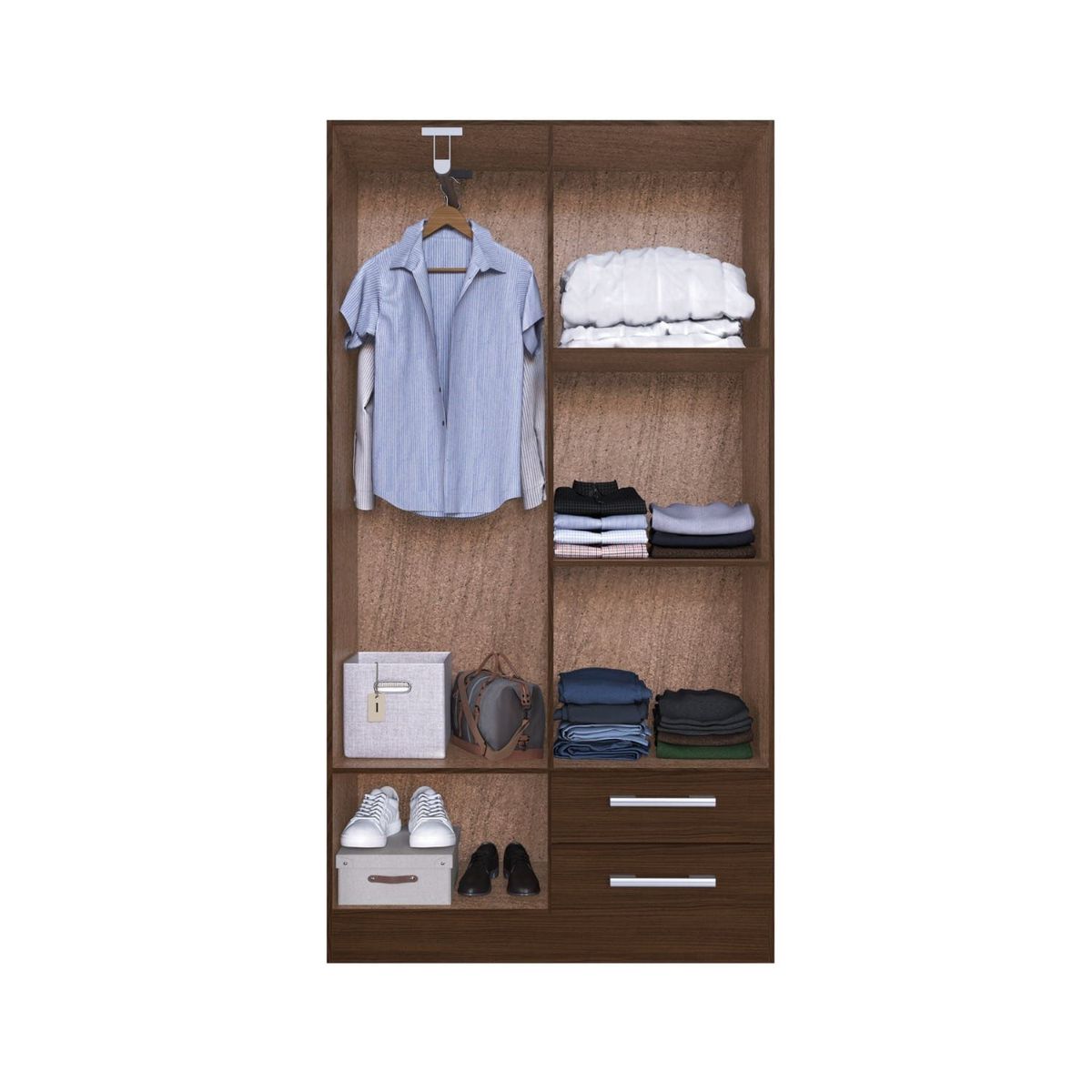 PRECIO UNO - Ropero 4 Puertas 2 Cajones RP1420