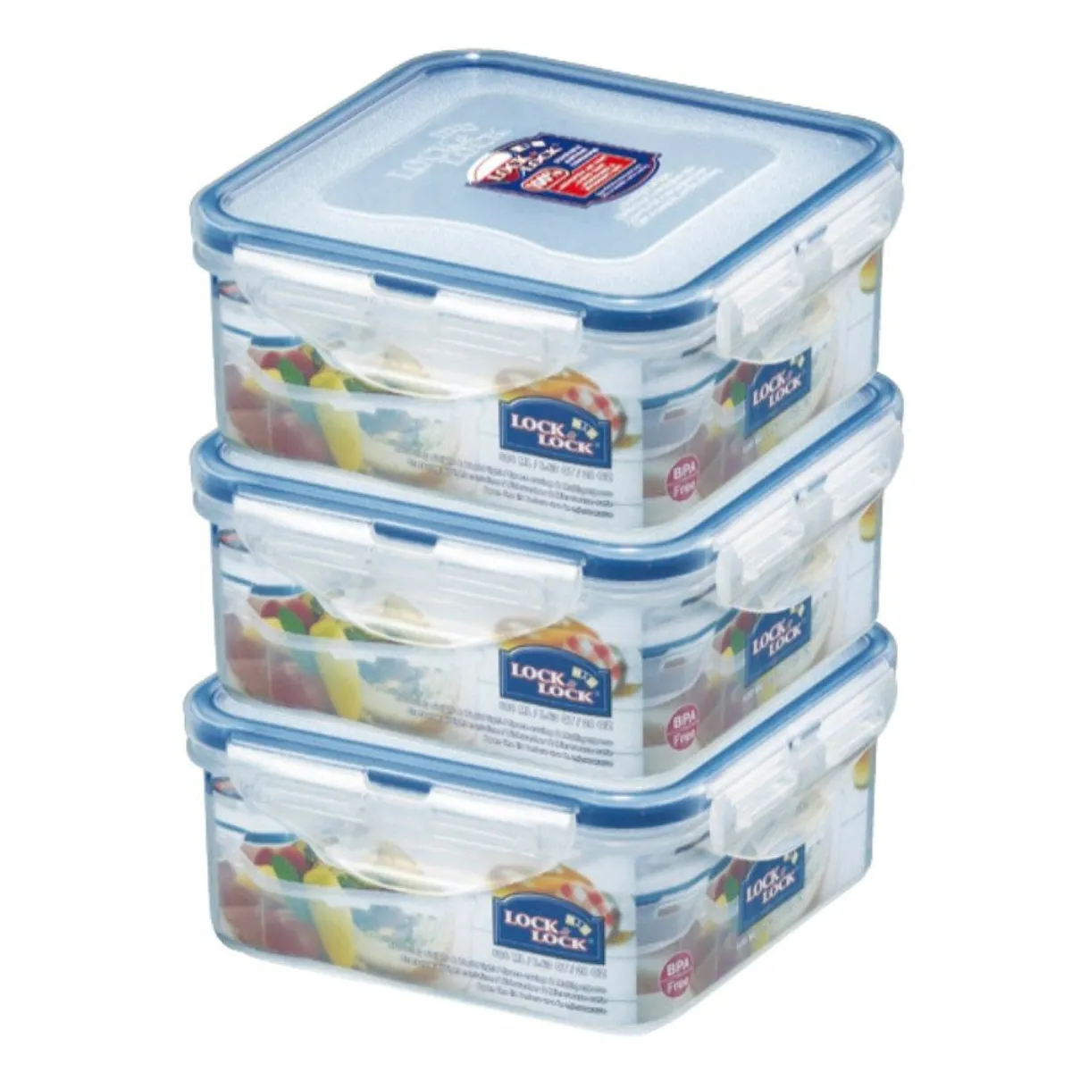 LOCK´N LOCK - Set Hermético Lock´N Lock Cuadrado 600 mL