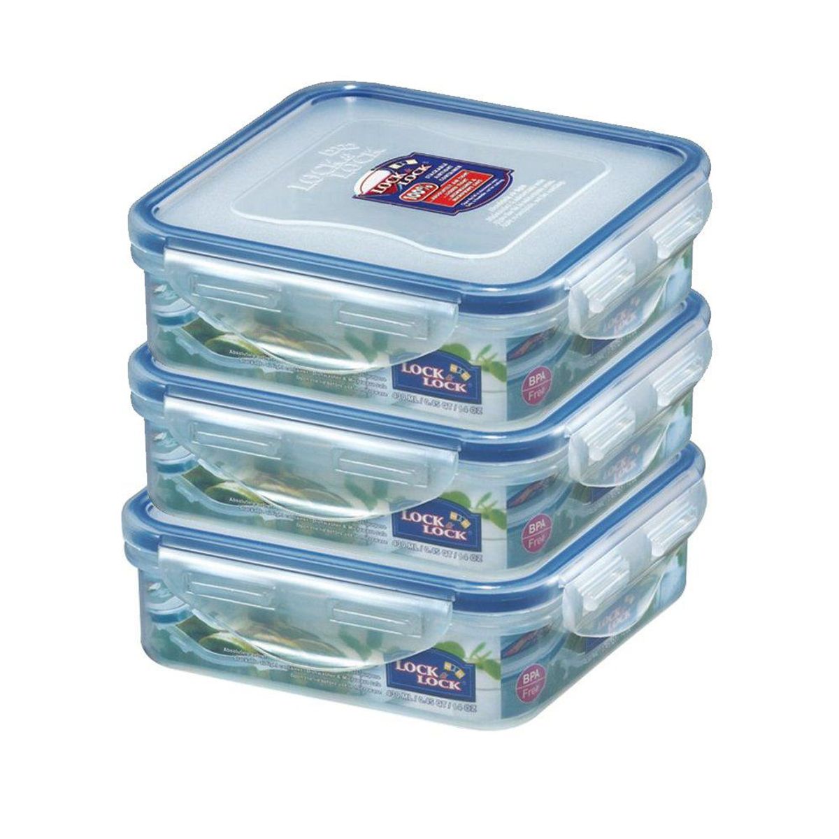 LOCK´N LOCK - Set de Envase Herméticos Rectangular 3 pzas 430 ml