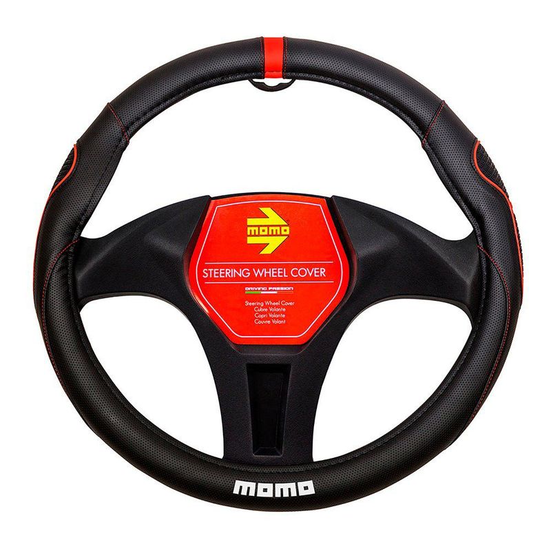 MOMO - Cubre Volante Momo Negro Rojo