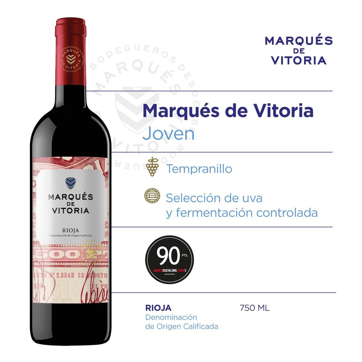 MARQUES DE VITORIA - Vino Joven Marqués de Vittoria Botella 750 mL