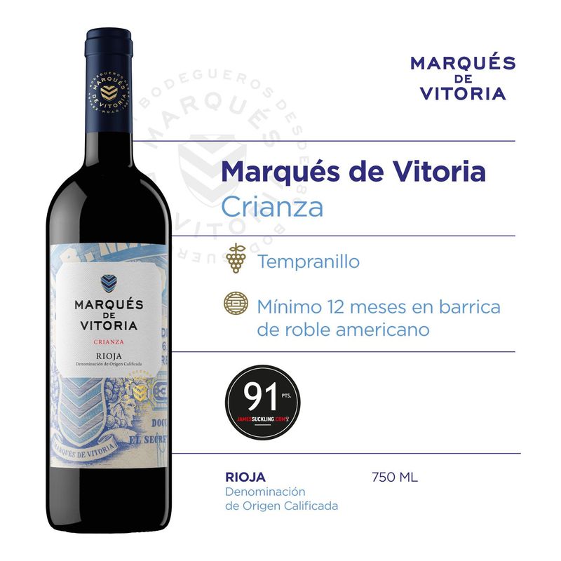 MARQUES DE VITORIA - Vino Tinto Crianza 750 mL