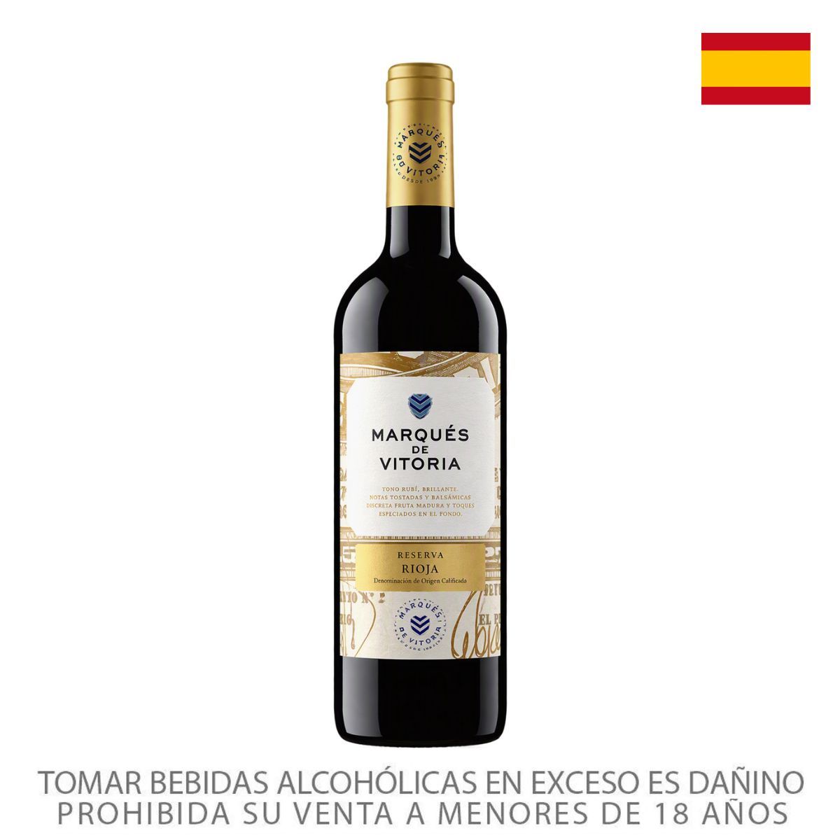 MARQUES DE VITORIA - Vino Tinto Marqués de Vittoria Reserva Botella 750 mL