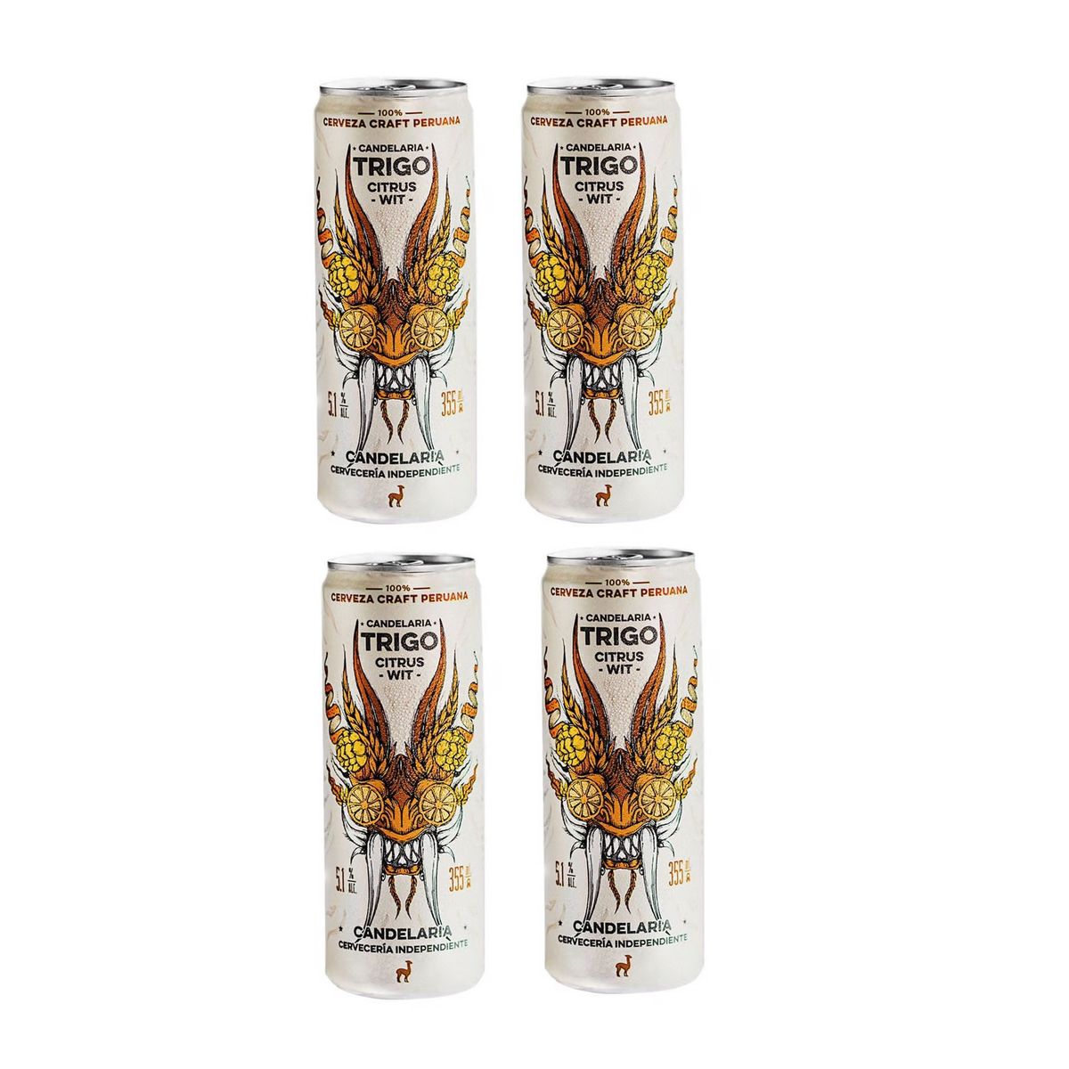 CANDELARIA - Cerveza Candelaria Trigo Pack 4 Latas 355 mL