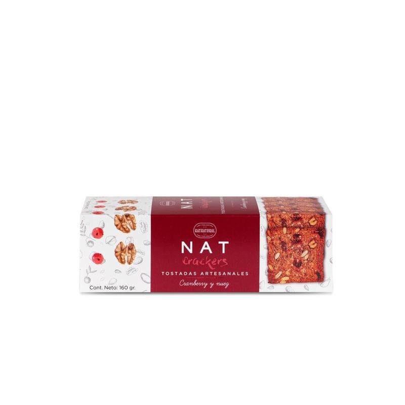 NATCRACKERS - Tostadas Natcrackers Cranberry y Nuez Empaque 160 g