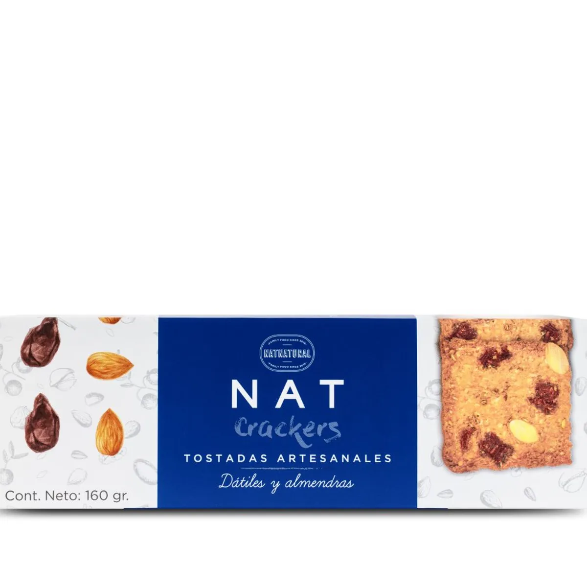 NATCRACKERS - Tostadas Natcrackers Dátiles y Almendras Empaque 160 g