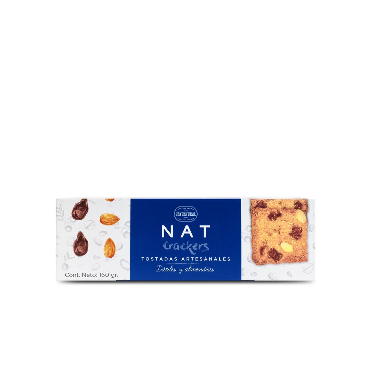 NATCRACKERS - Tostadas Natcrackers Dátiles y Almendras Empaque 160 g
