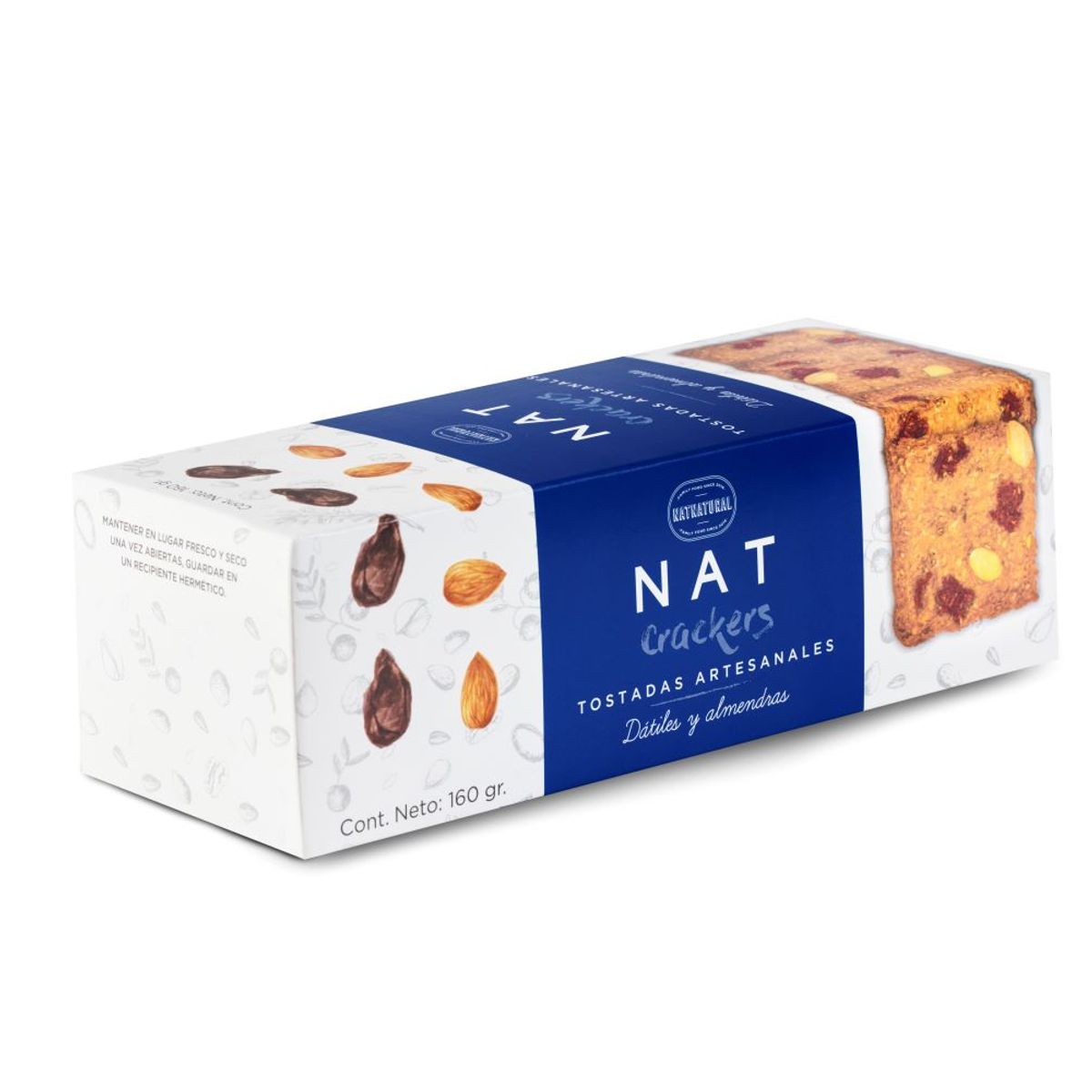 NATCRACKERS - Tostadas Natcrackers Dátiles y Almendras Empaque 160 g